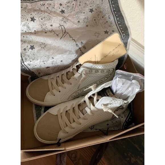 Women's Vintage Havana Excel Studded  High Top Sneaker White Multi SZ 7&8-NEW - Picture 4 of 5
